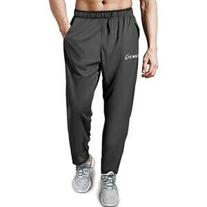 GEMUNTO Men's Track Pants, Gray Size‎ XXL Athletic Jogger Sweatpants